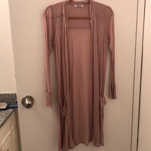 Three Dots thin light pink duster